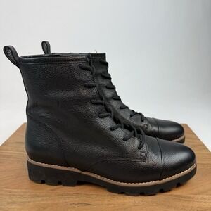 New Womens Vionic Lani II Black Leather Zip Up Boots Shoes Size 9 M